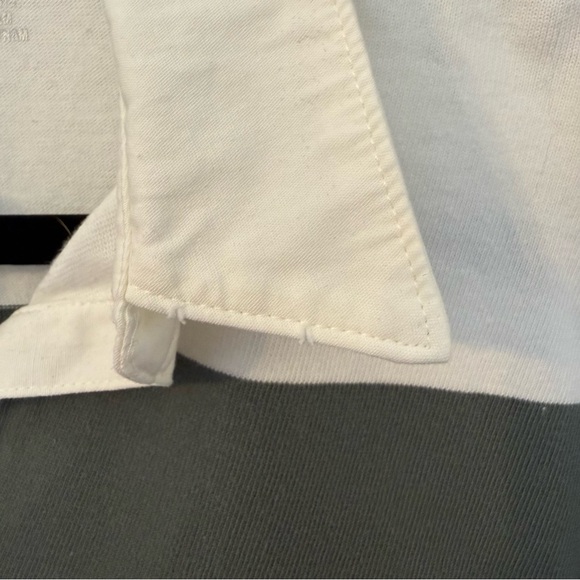 Aerie Striped Cropped Rugby Shirt Sporty Prep Oversized Womens XS Green White - Picture 11 of 13
